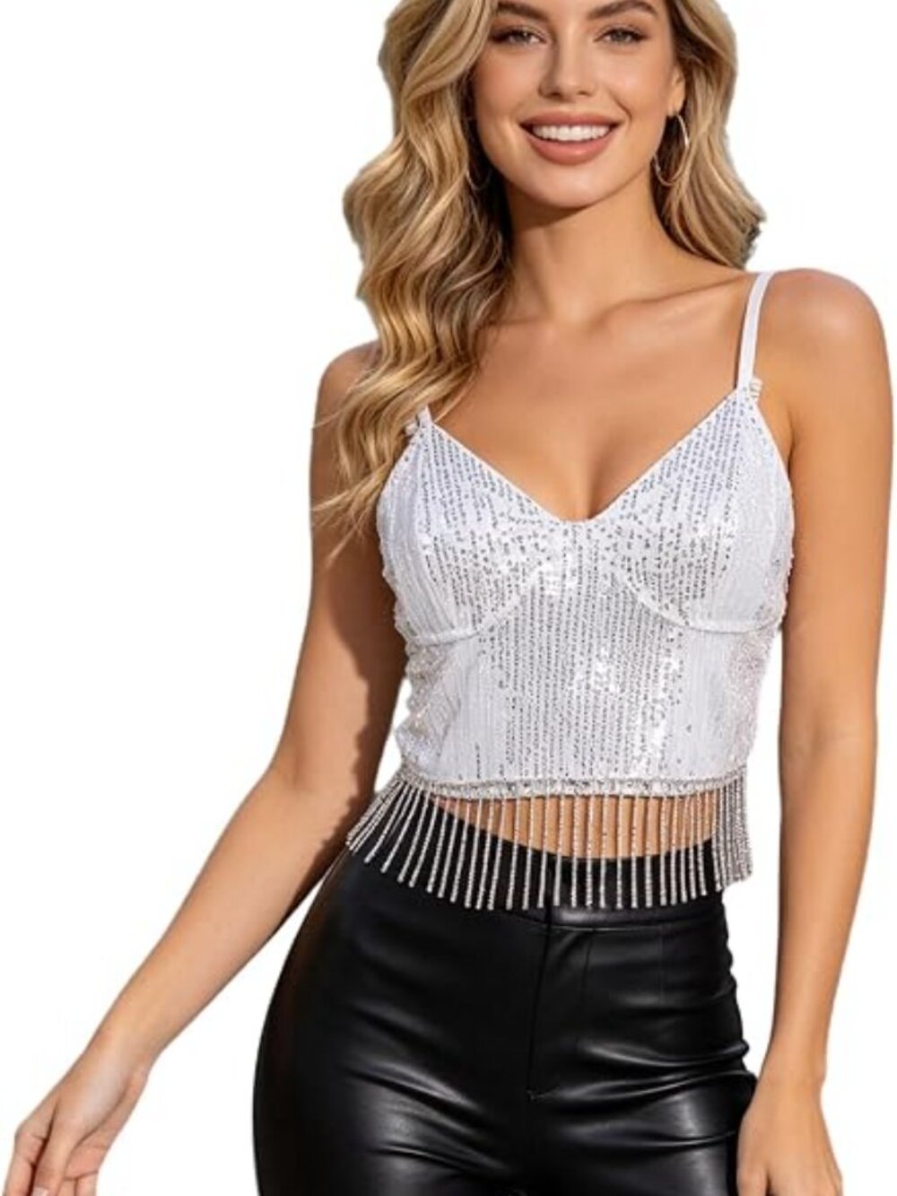 New Metallic Reflective Tank Top